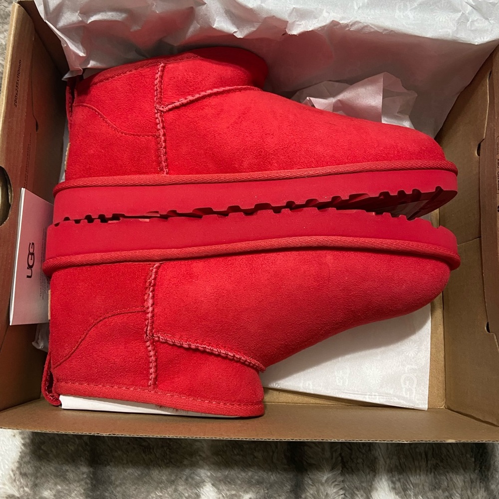 New in box Red ultra Mini Ugg Boots